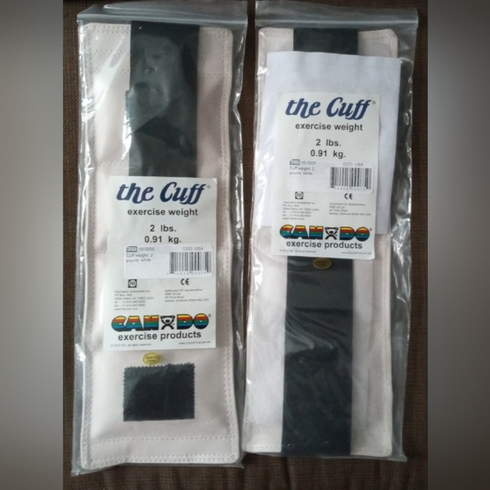 The Cuff Ankle Weights - Set of Two Cuff Weight, 2lb each White with Bla…